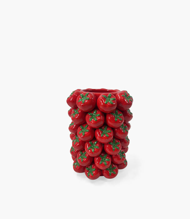 Tomato Dolomite Red Vase L D20.4,H26.8cm