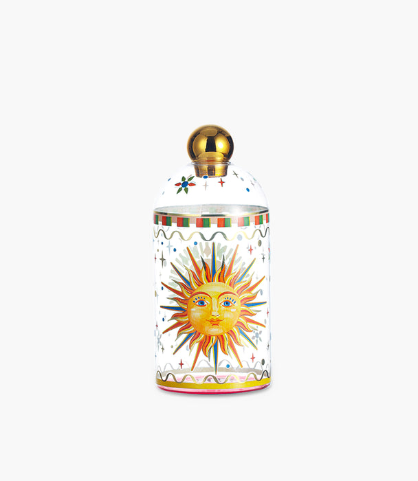 موزّع عطور دولتشي فيتا زجاج ملون برسمة شمس - 8×8×18.2 سم