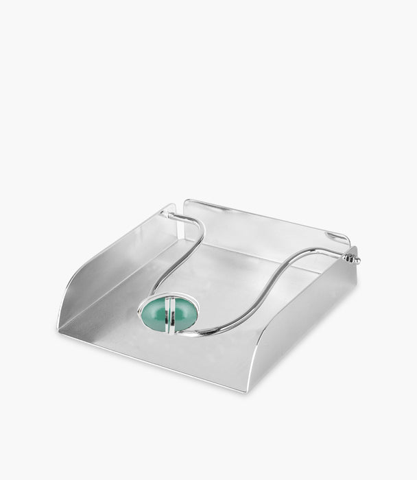 Dogal Tas Napkin Box In Green Stone 16x16cm