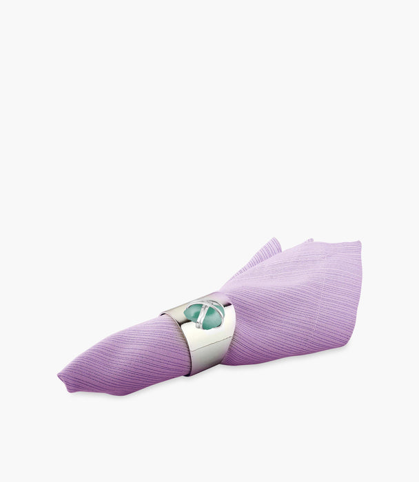 خاتم منديل دوجال تاس فضة مزيّن بحجر أخضر