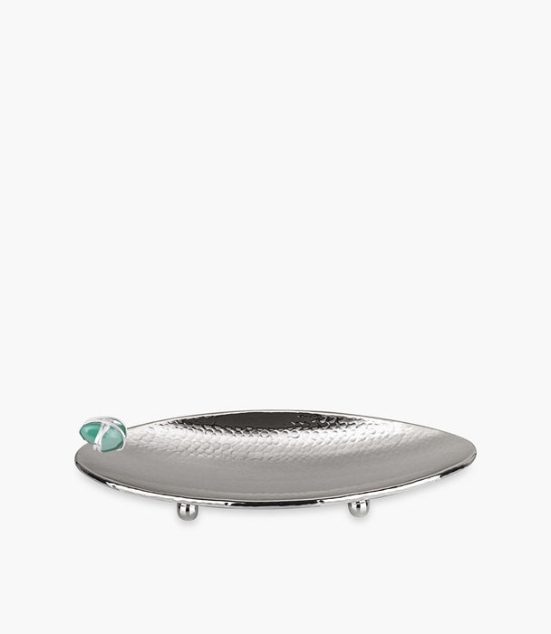 Dogal Tas Oval Tray In Green Stone 23 x 43cm