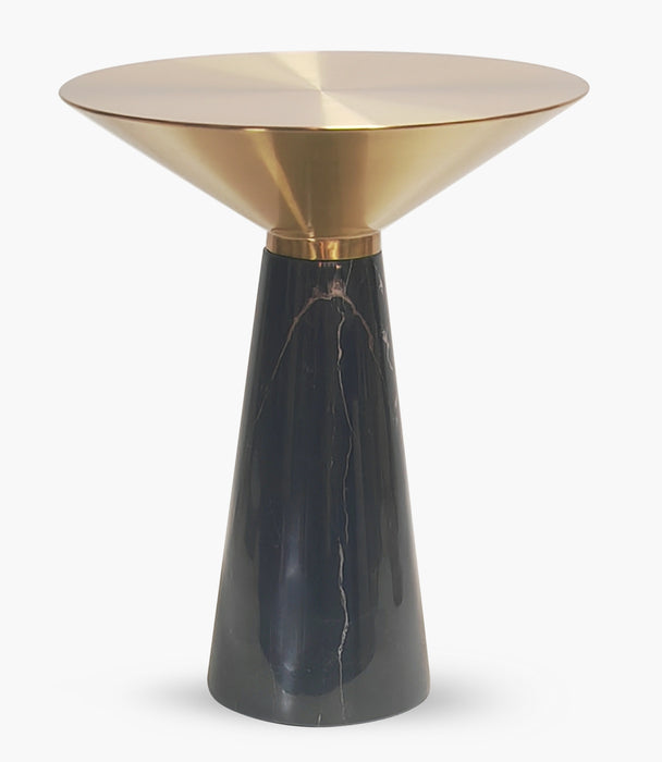 طاولة جانبية مصنوعة من الرخام "ميشال" - أسود