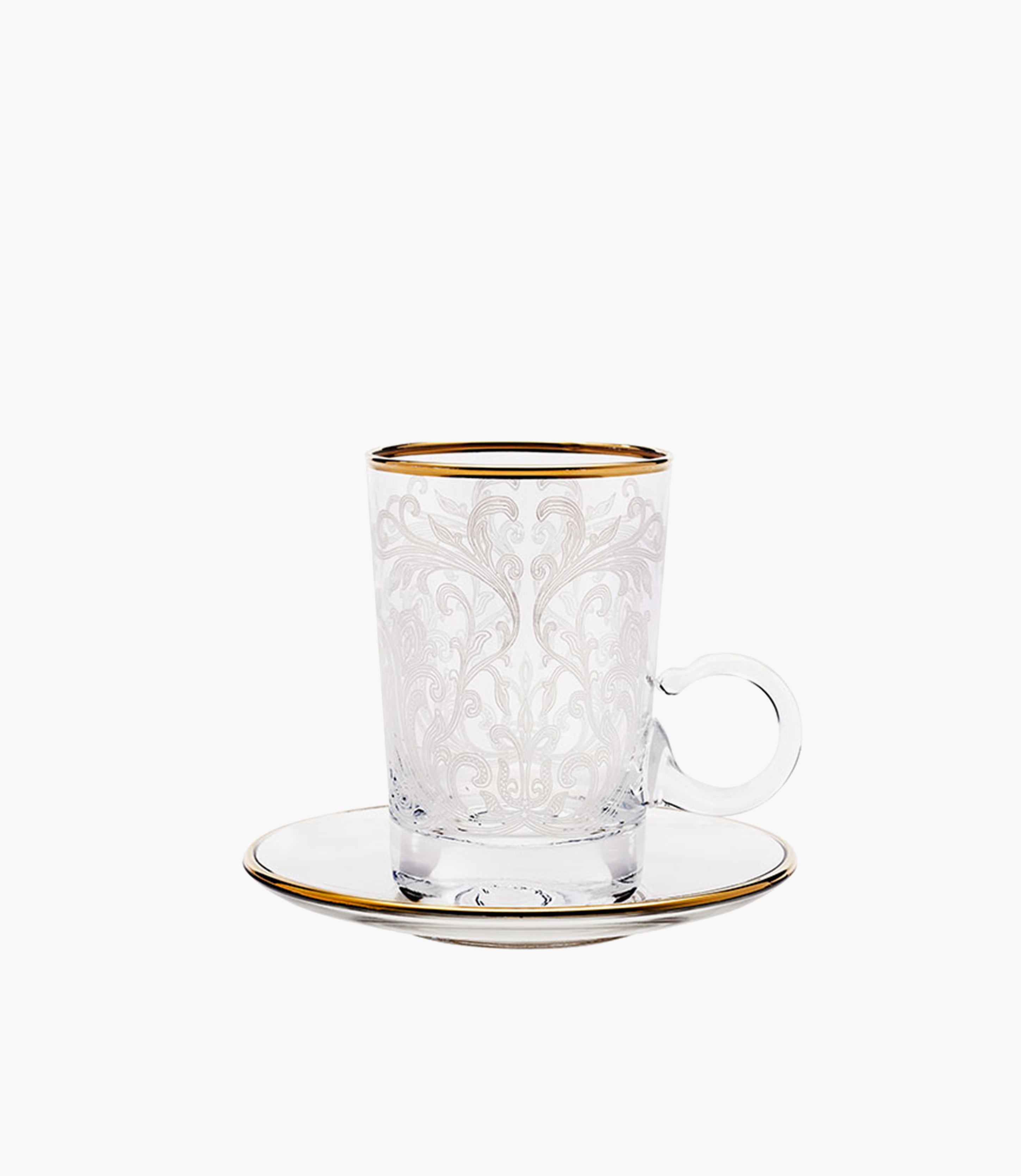 Embroidery Gold S/6 Tea Cup w/Saucer 120mL