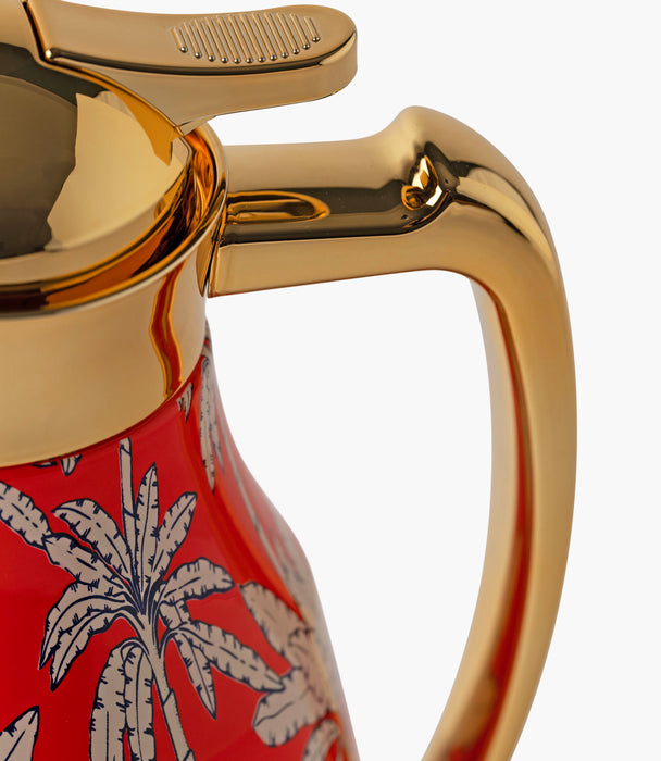 ترمس أورنج بالم ستانلس ستيل برتقالي برسوم نخيل - 0.75 لتر