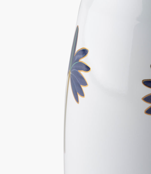 ترمس بالمارا ستانلس ستيل أبيض برسوم نخيل زرقاء - 0.75 لتر