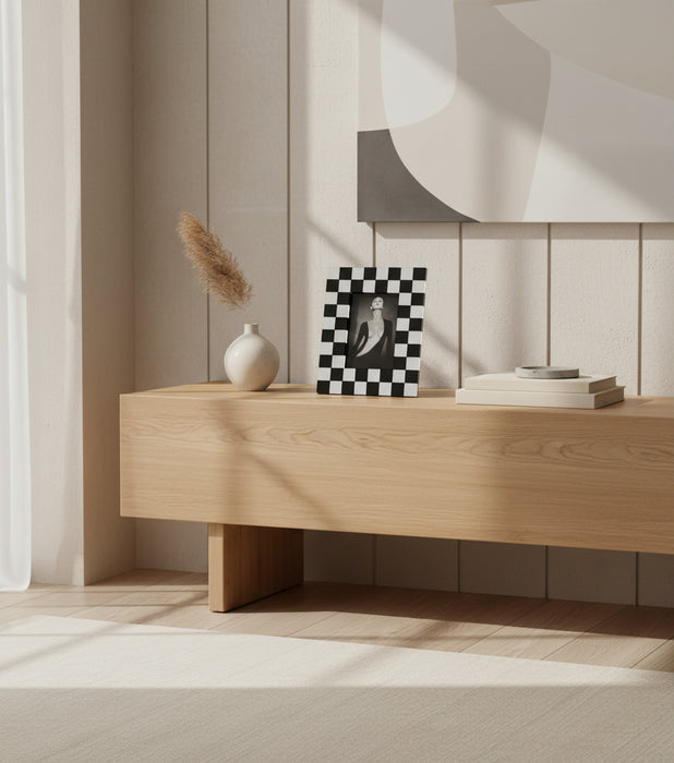 إطار صورة موزاييك كريستالي أسود وأبيض - 10×15 سم