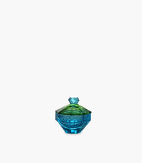 Canvas Candy Jar Crystal Blue 10x10x10.5cm - Roomours
