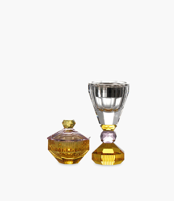 Canvas Candy Jar Crystal Amber 10x10x10.5cm - Roomours