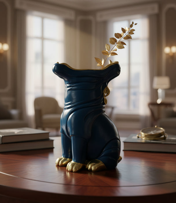 وعاء نباتات كبير ماجيك وورد بولي ريزن أزرق بشكل فرس النهر