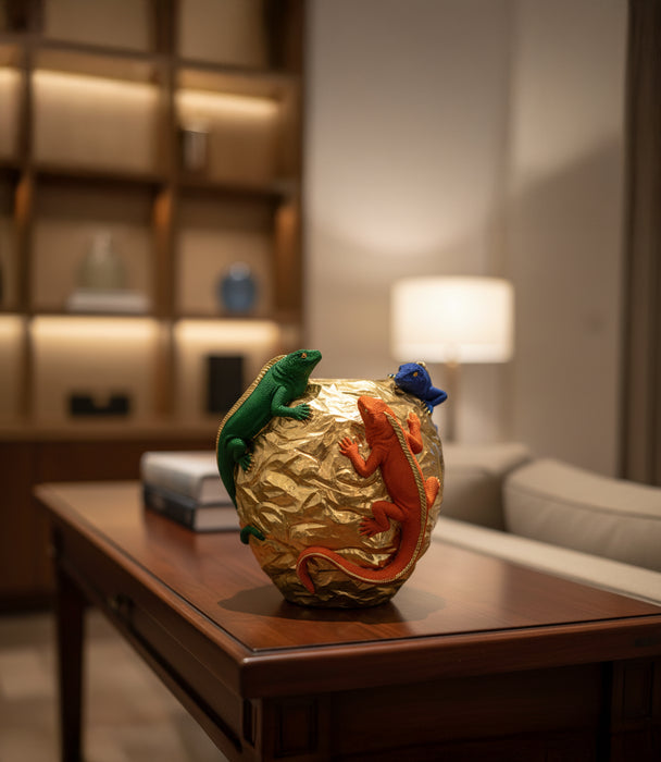 مزهرية ماجيك وورد بولي ريزن مزينة بأشكال سحالي ملونة