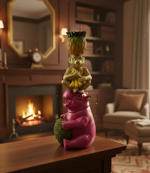 Magic World Monkey/Hippo Candle Holder 10.2*9*25.6