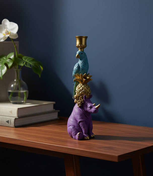 Magic World Parrot/Rhinoceros Candle Holder 12.7*9.5*33.3cm