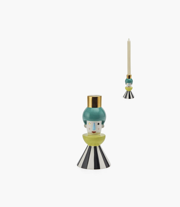 Dolomite Candle Holder In Puppet Shape,Multi,7.5*7.5*15.3Cm