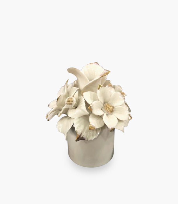 Majolica White Orchid Flower Vase 10*12cm