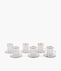 Luxe Gold Tea Cup w/Saucer, Set of 6