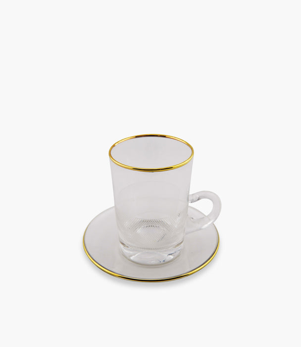 Luxe Gold Tea Cup w/Saucer, Set of 6