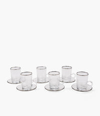 Luxe Platinum Tea Cup w/Saucer, Set of 6