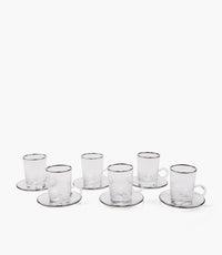 Luxe Platinum Tea Cup w/Saucer, Set of 6