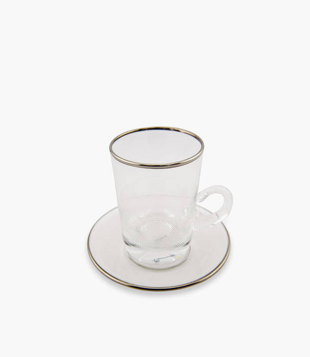 Luxe Platinum Tea Cup w/Saucer, Set of 6