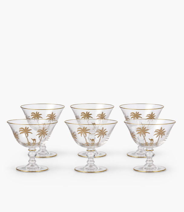 Oasis Palm Gold Ice Cup, Set of 6