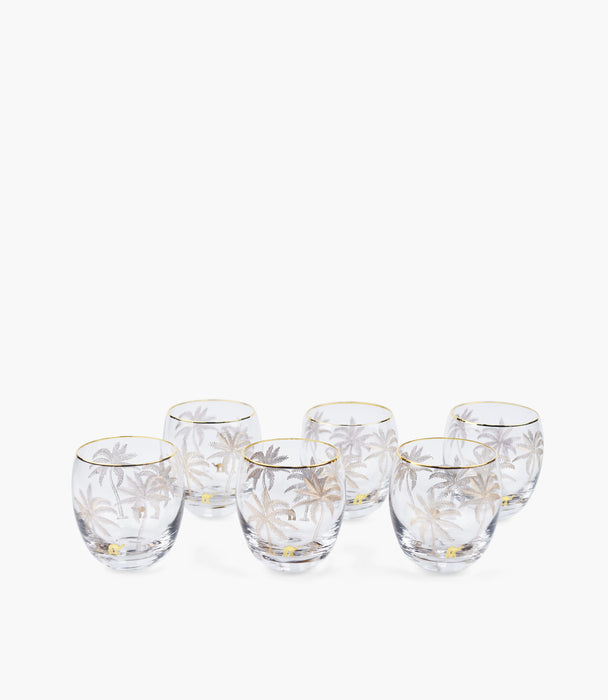 Oasis Palm Gold Short Drink , Set of 6