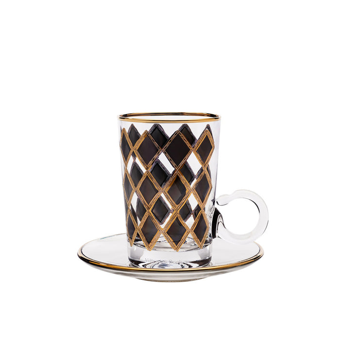 Gambit Tea Cup with Saucer, Set of 6, 120ml