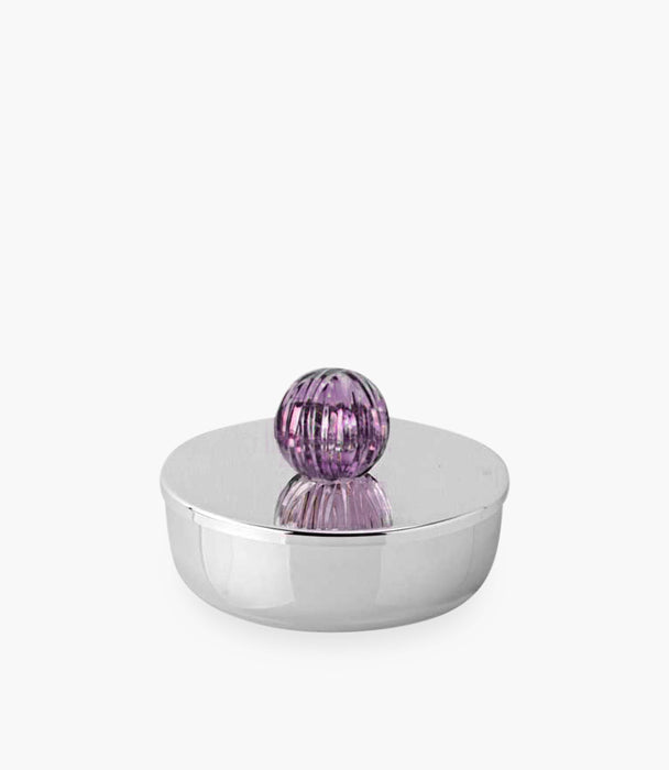 Glass Bubble Flat Box In Purple 15x6cm