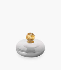 Glass Bubble Flat Box In Yellow R: 13cm H: 7cm