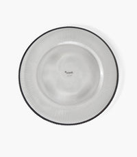 Ribbed Halo Black Charger Plate Glass 33cm Set of 6