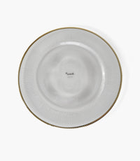 Ribbed Halo Silver Charger Plate Glass 33cm Set of 6