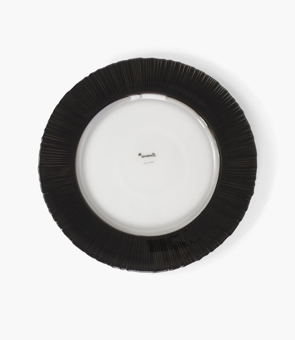 Solar Black Charger Plate Glass 33cm Set of 6