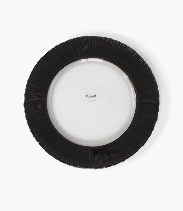 Solar Charger Plate Glass Black 33cm Set of 6 - Roomours