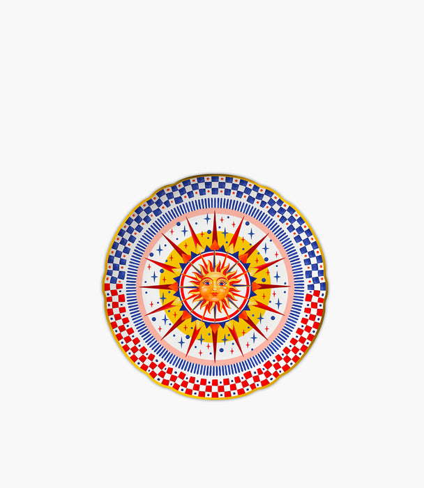 صحن دولتشي فيتا بورسلين ملوّن برسمة شمس