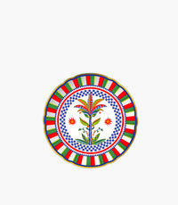 صحن دولتشي فيتا بورسلين ملوّن برسمة نخلة