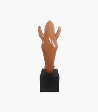 Horse Small Orange Sculpture Polyresin 67×18 Cm