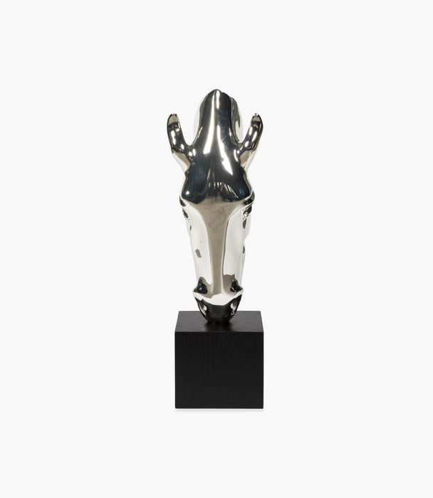 Horse Silver & Black Sculpture