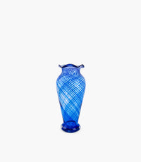 Murano Vase Scenic Strips Blue 17.5x17.5x38 - Roomours