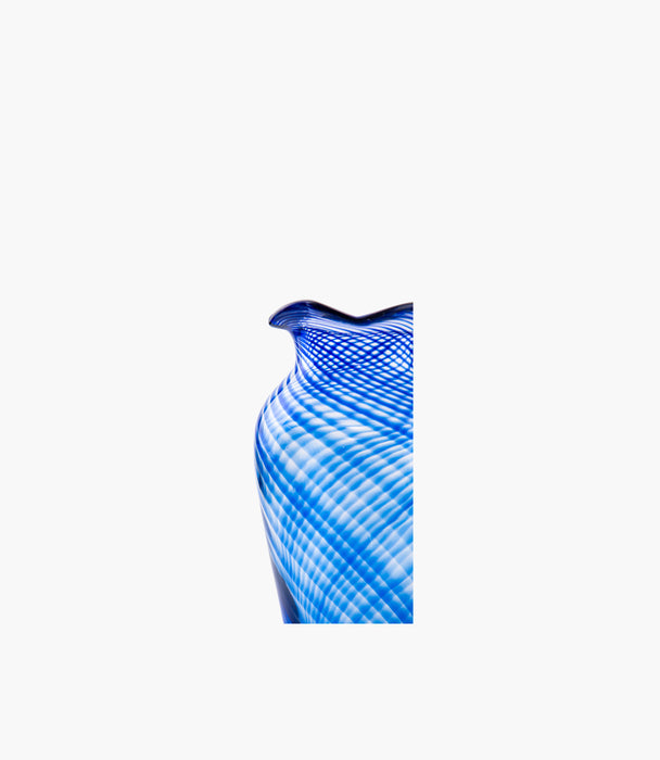 Murano Vase Scenic Strips Blue 17.5x17.5x38