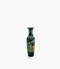 Amazonia Porcelain Black Floral Tall Vase D27xH82Cm