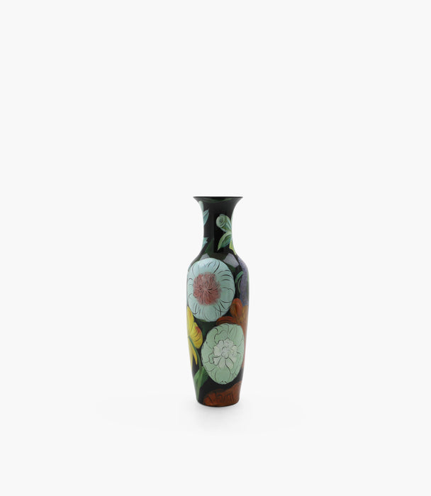 مزهرية أمازونيا بورسلين طويلة مُزيّنة برسوم زهور - 37×123 سم