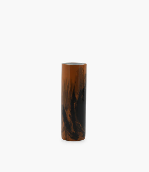 Horse  Porcelain Brown  Cylinder Vase 58Ã—19Cm