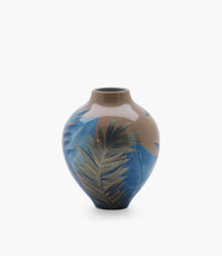 Amazonia Vase Porcelain Blue & Beige 24.5*19 cm - Roomours