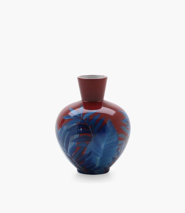 Amazonia Vase Porcelain Parrot Purple & Green 24.5*19 cm - Roomours