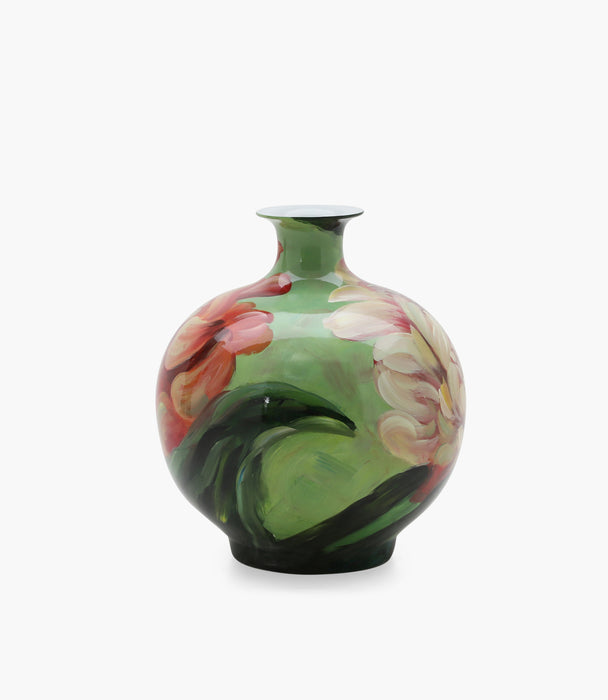 Amazonia Red Floral Round Vase Porcelain D39xH42.5Cm