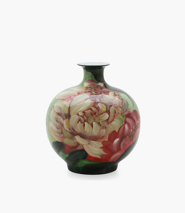 Amazonia Red Floral Round Vase Porcelain D39xH42.5Cm