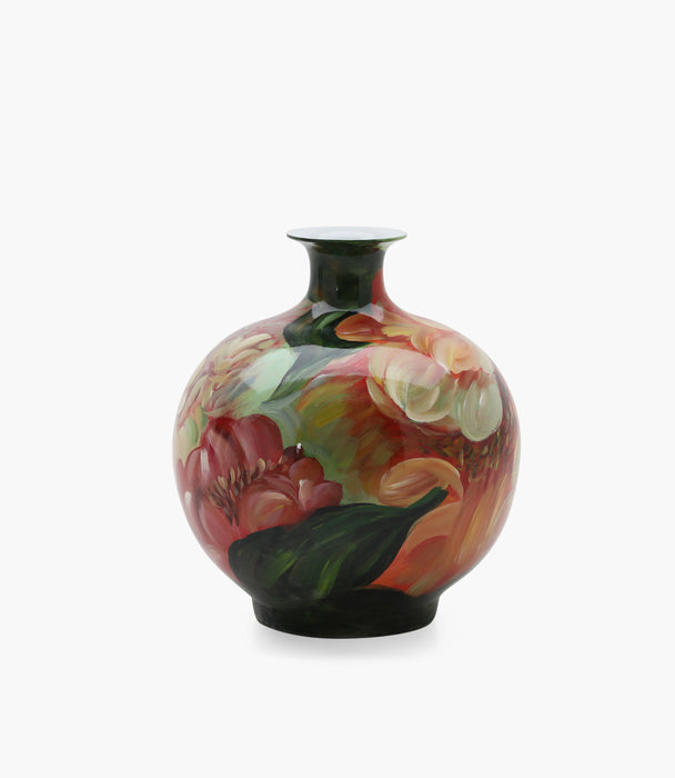 Amazonia Red Floral Round Vase Porcelain D39xH42.5Cm