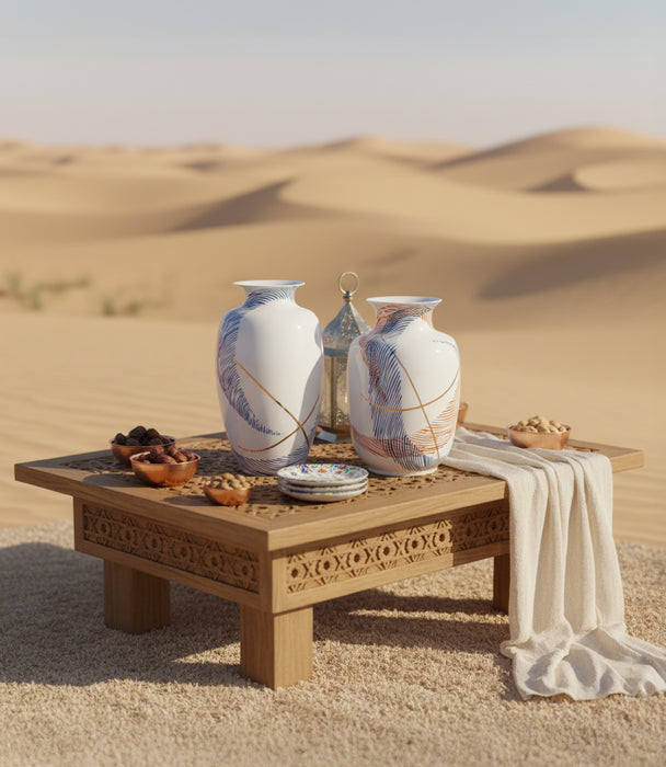 مزهرية شرق خزف صيني ملونة - 32 سم