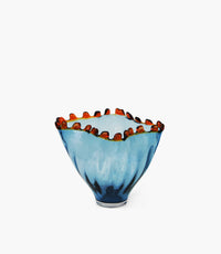 مزهرية داليان زجاج زرقاء داكنة - 29.5x25.5x24.5 سم