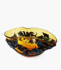 Art Glass Amber Bowl  36x24x16Cm
