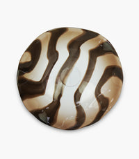 Art Glass Plate In Brown Size 42x42x8Cm